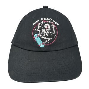 Not Dead Yet Skeleton Slideback Hat Black Medium Embroidered Spencer's
